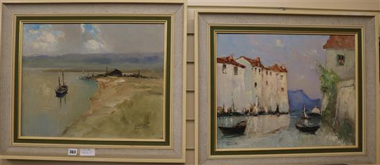 Godwin Bennett (1888-?) Italian lake scenes 39 x 49cm